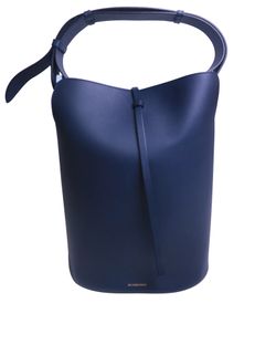 Supple Bucket Bag, Calfskin, Navy, Pouch, 3